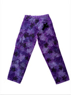 Pantalón Cargo Camo con Hojas Moradas – Pieza Única Talla 40