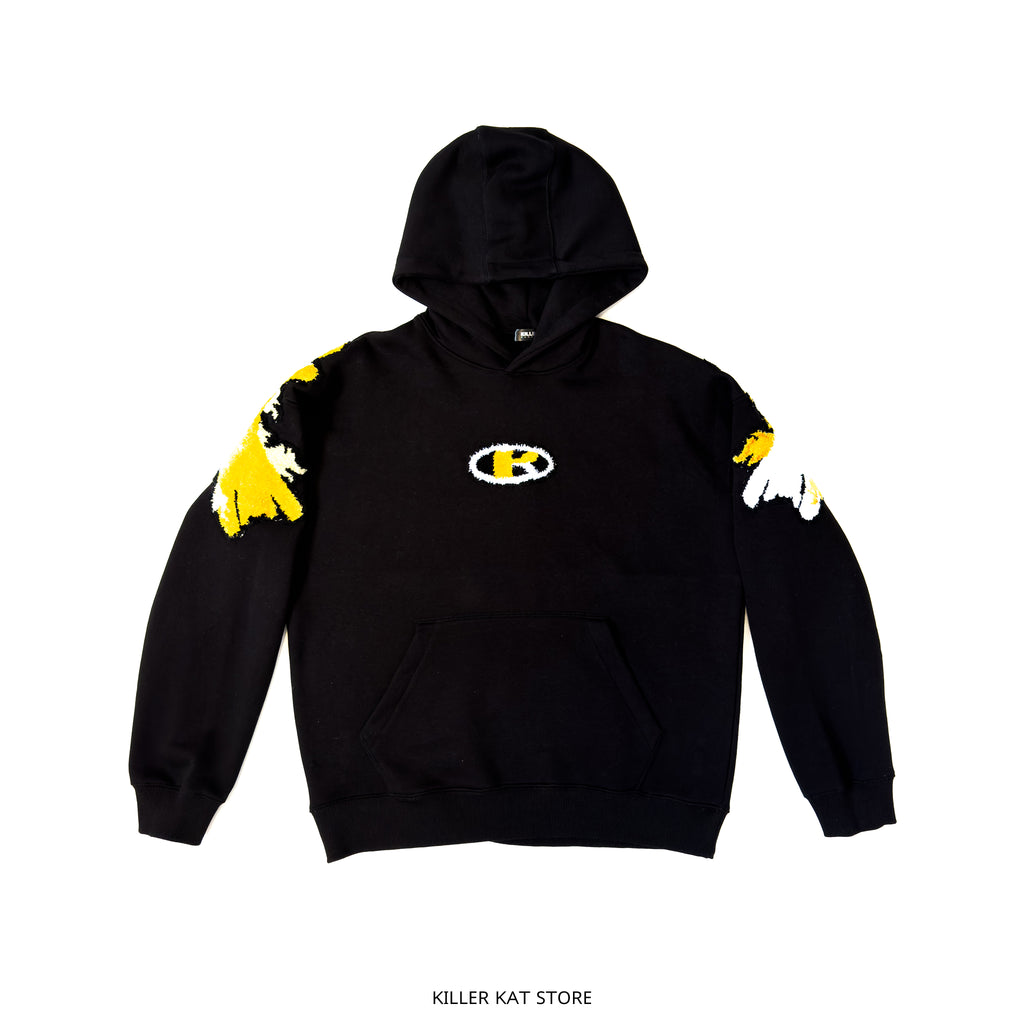 Sudadera Negra Bordado KillerKat – Pieza Única Talla L