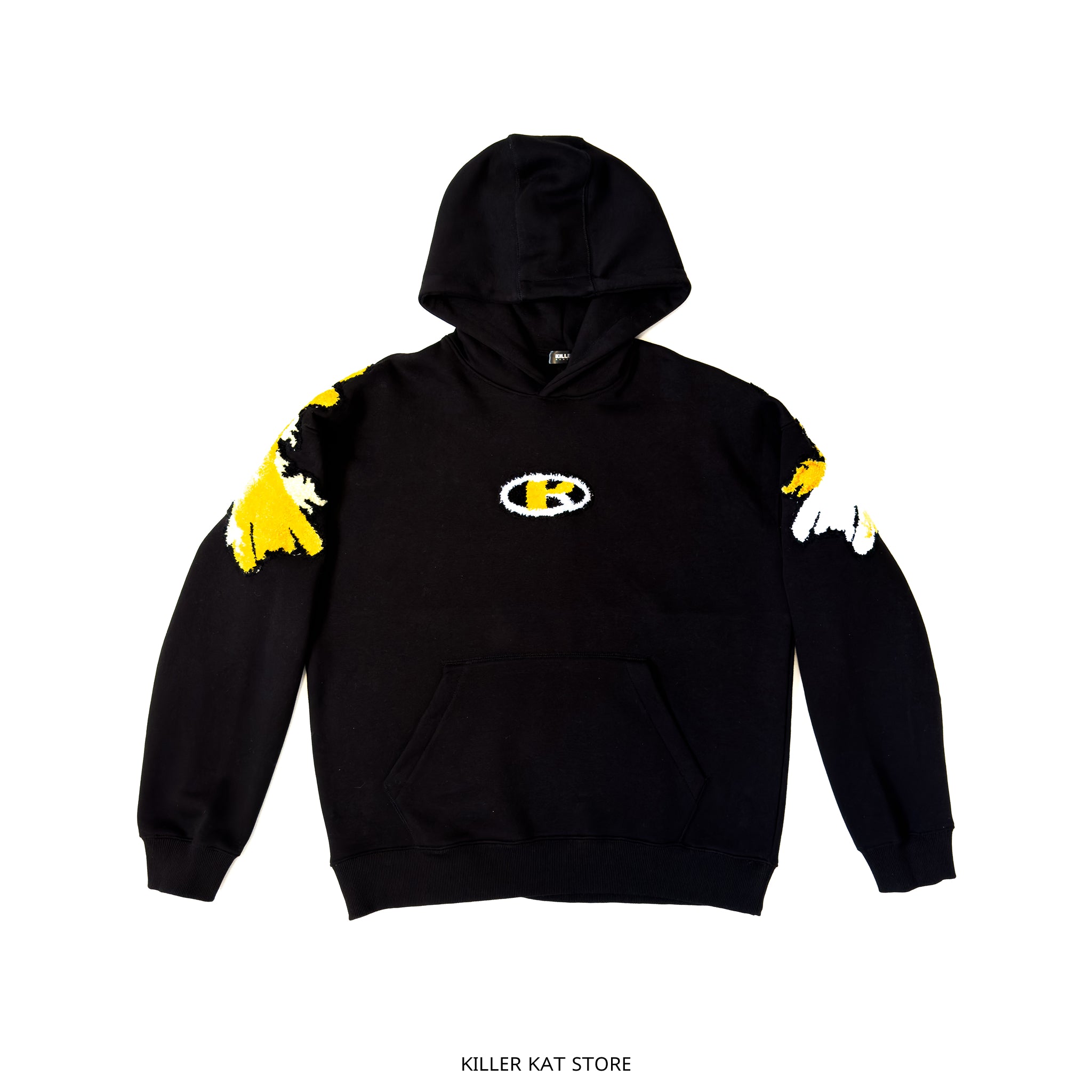 Sudadera Negra Bordado KillerKat – Pieza Única Talla L