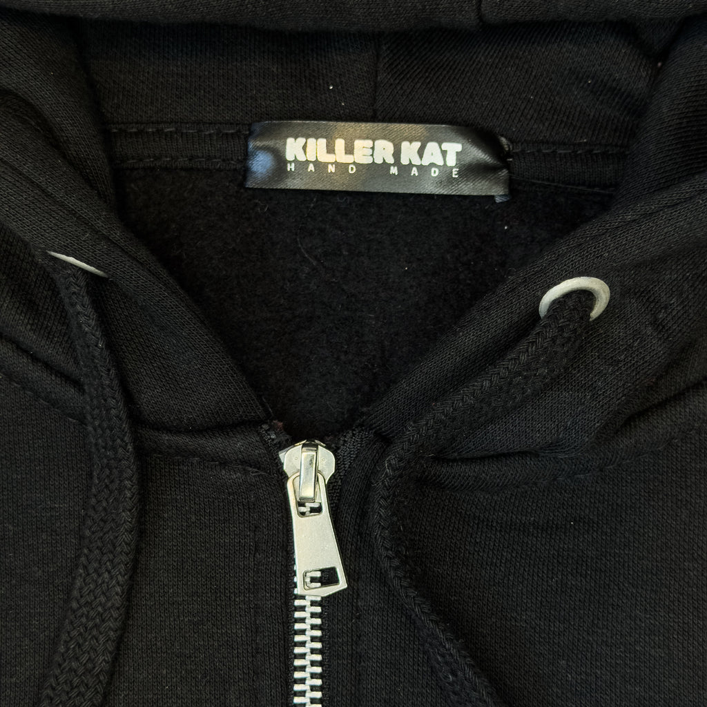 Sudadera Negra Bordado KillerKat – Pieza Única Talla L