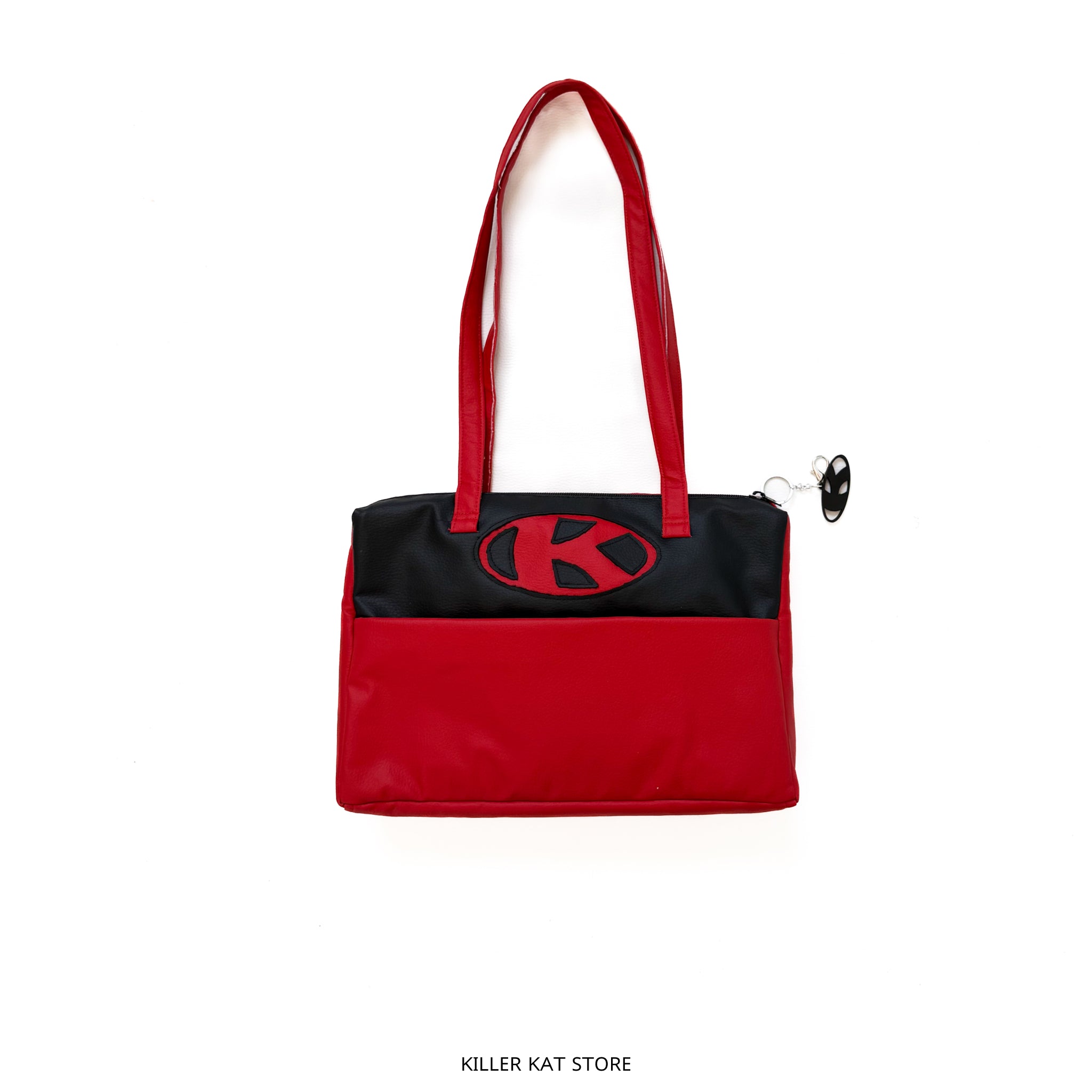 Tote Bag Rojo y Negro Cuero Sintético - Pieza única