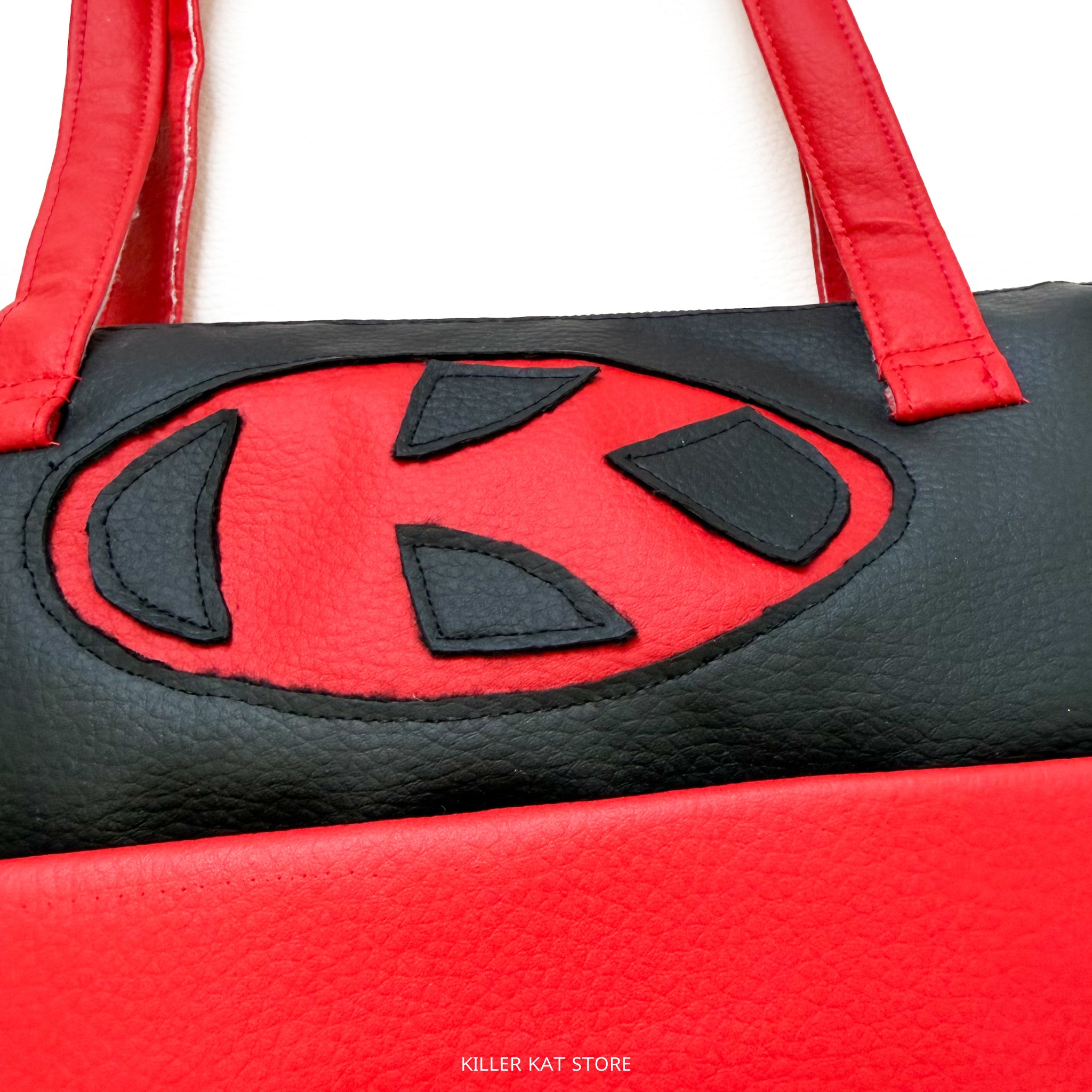 Tote Bag Rojo y Negro Cuero Sintético - Pieza única