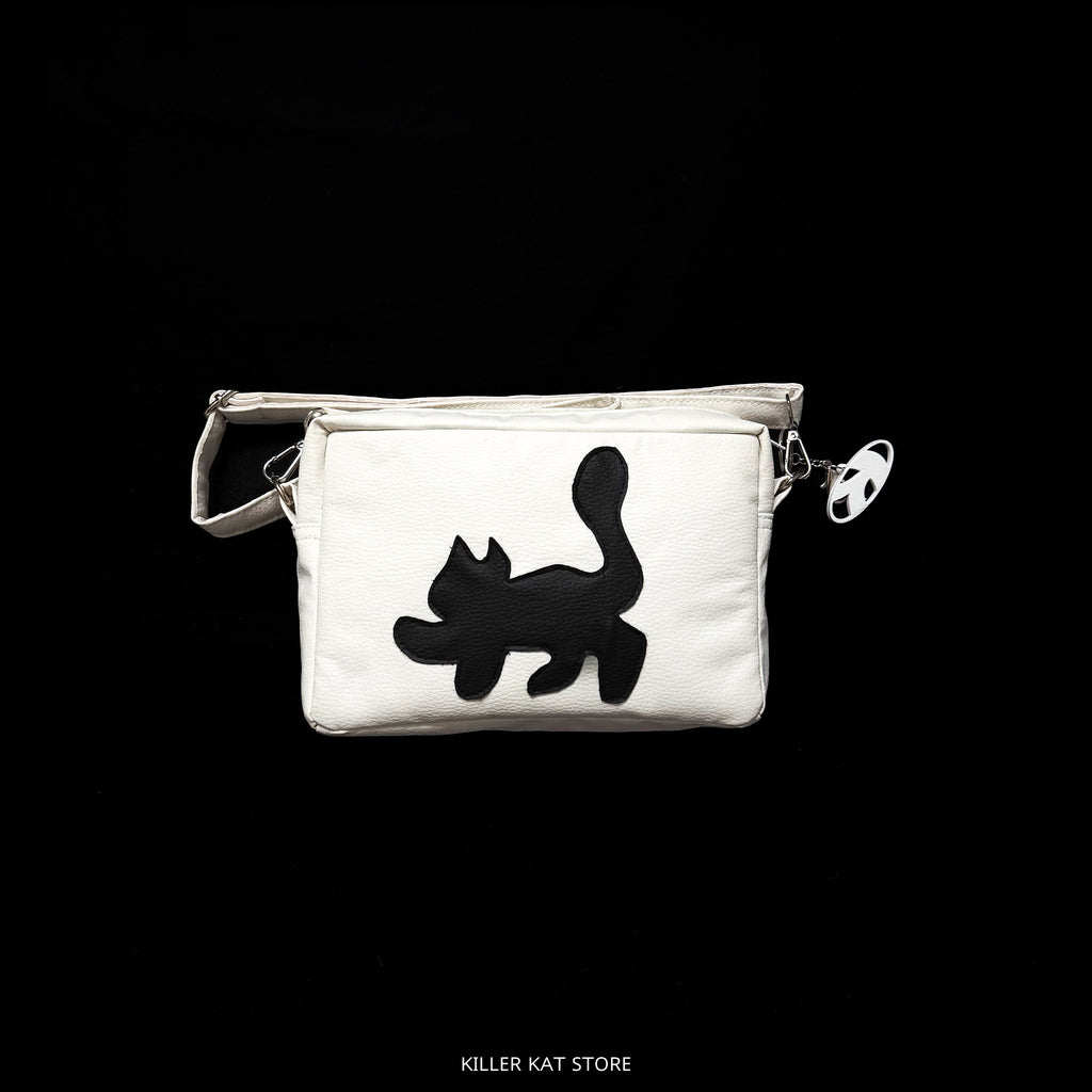 Bolso Bandolera Blanco y negro Cuero Sintético - Pieza única