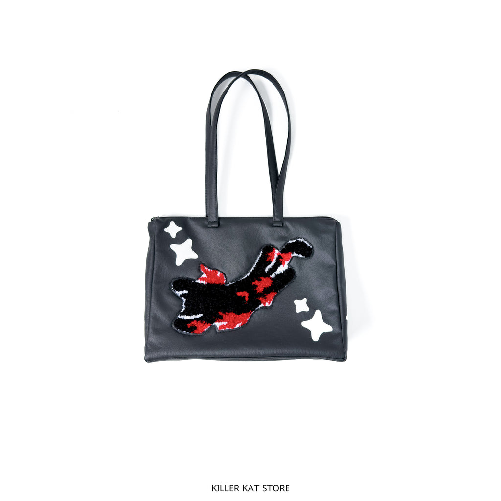 Tote Bag Negro de Cuero Sintético – Pieza única
