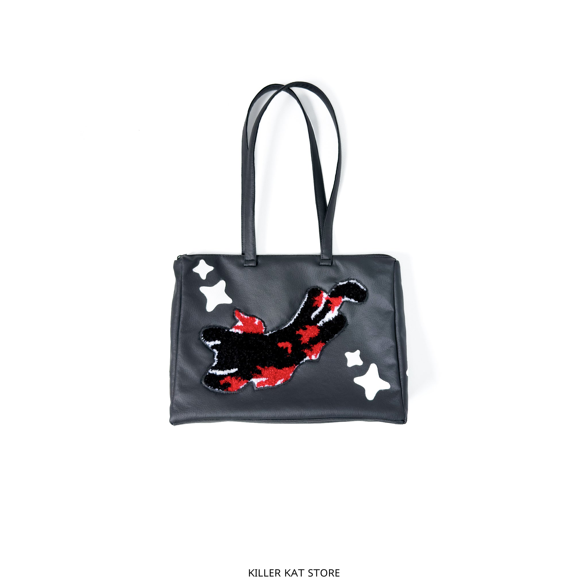 Tote Bag Negro de Cuero Sintético – Pieza única