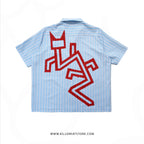 Camiseta Azul Rayo Talla L Killer Kat ( Unidad única)