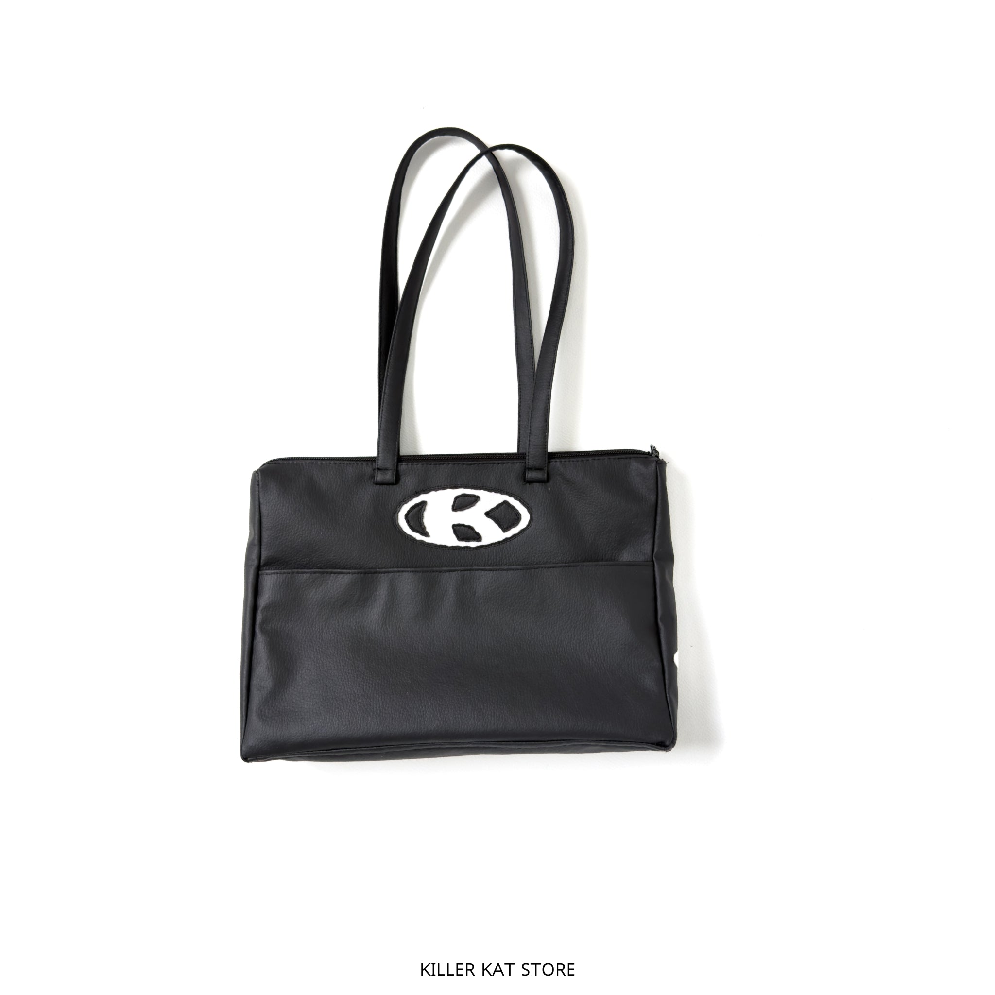 Tote Bag Negro de Cuero Sintético – Pieza única