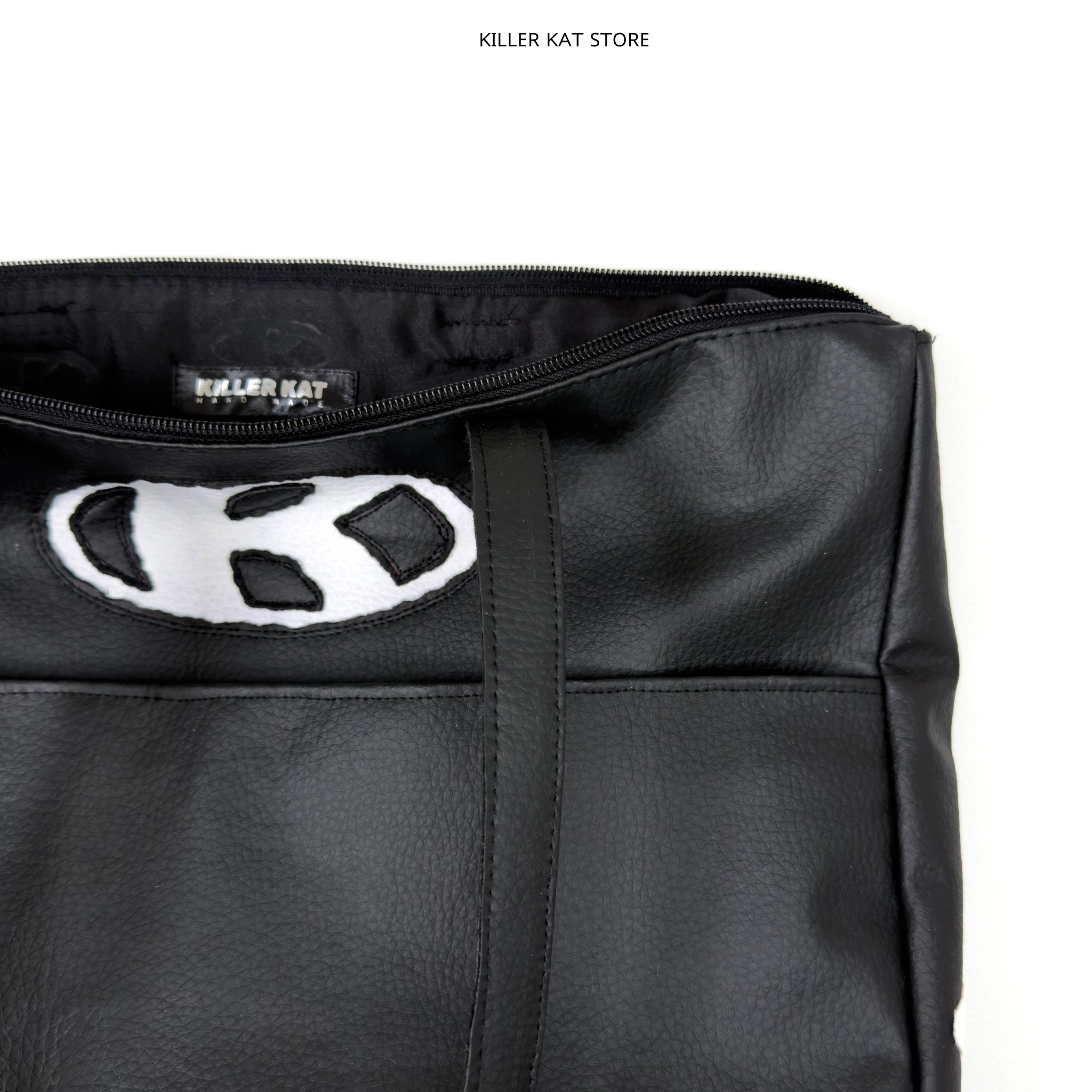 Tote Bag Negro de Cuero Sintético – Pieza única