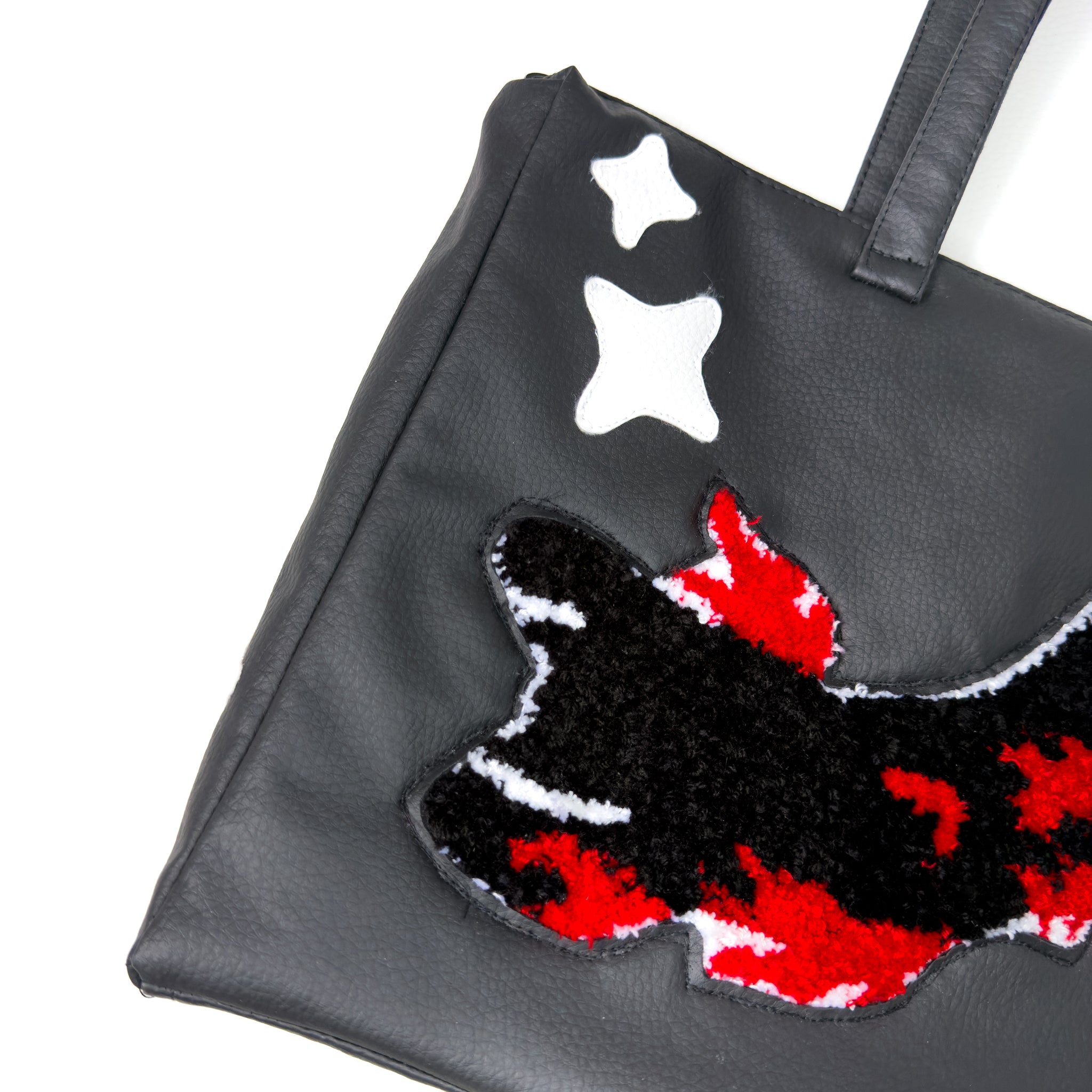 Tote Bag Negro de Cuero Sintético – Pieza única